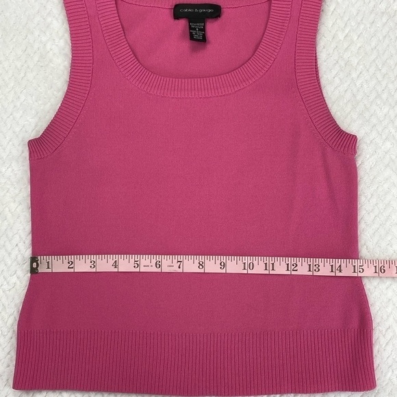 Cable & Gauge Hot Pink Ribbed Knit Sweater Vest Size Small - Picture 6 of 17
